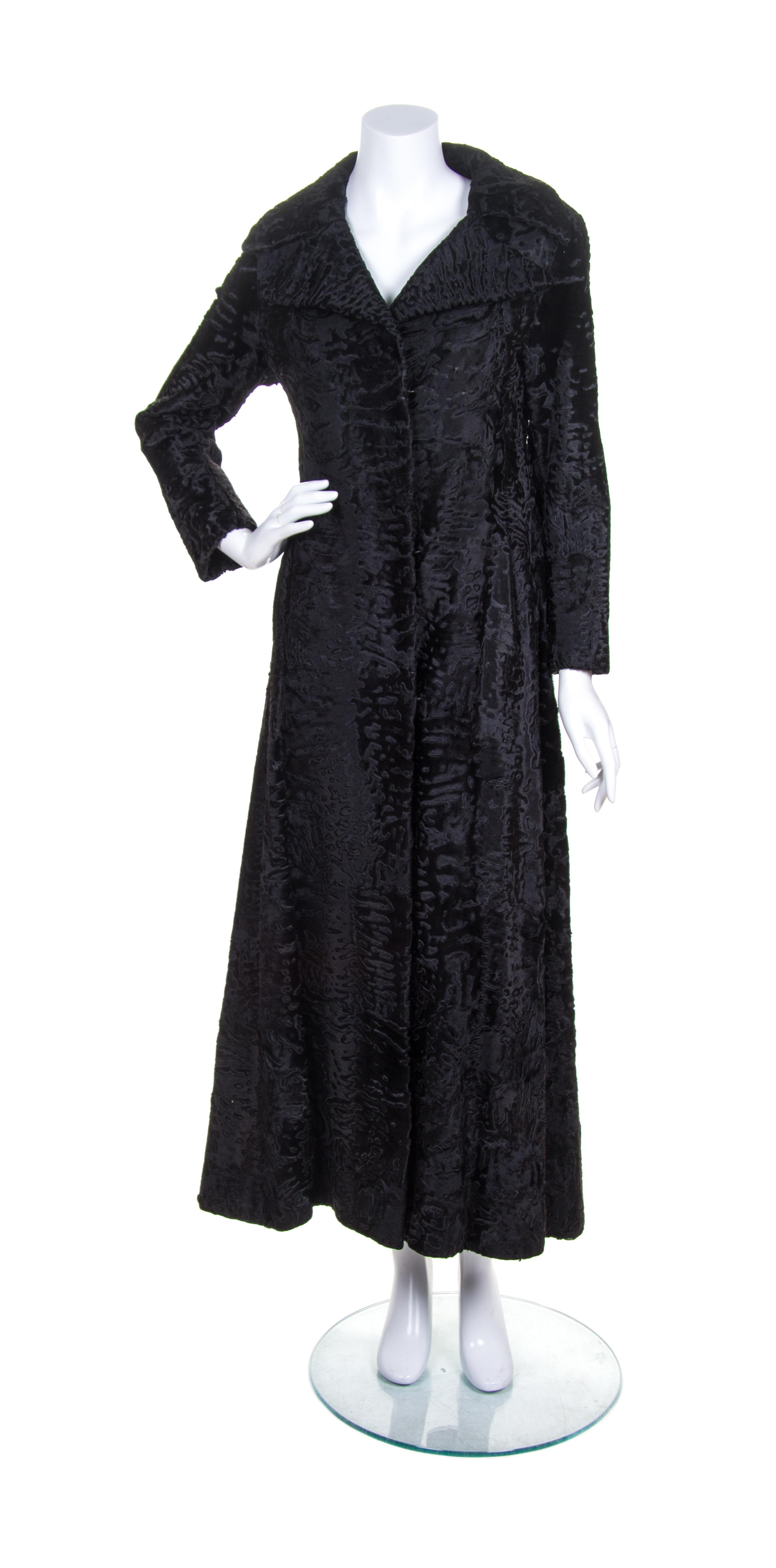 A Black Broadtail Evening Coat,