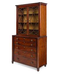 A Regency Mahogany Bureau Bookcase