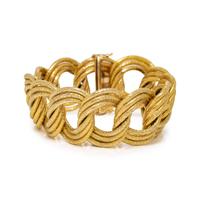 YELLOW GOLD FANCY LINK BRACELET