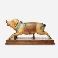 A carved and painted carousel pig Attributed to Gustave Bayol Carousel Company (active 1887-circa 1914), Angers, France