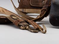 [CIVIL WAR]. Model 1851 cavalry sabre belt by W. Kinsey retaining shoulder strap and equipped with Model 1851 enlisted sword belt plate, maker marked cartridge box, and maker marked cap pouch.