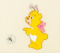 Production cel from the 1985 Walt Disney television series, "The Wuzzles" depicting Butterbear.