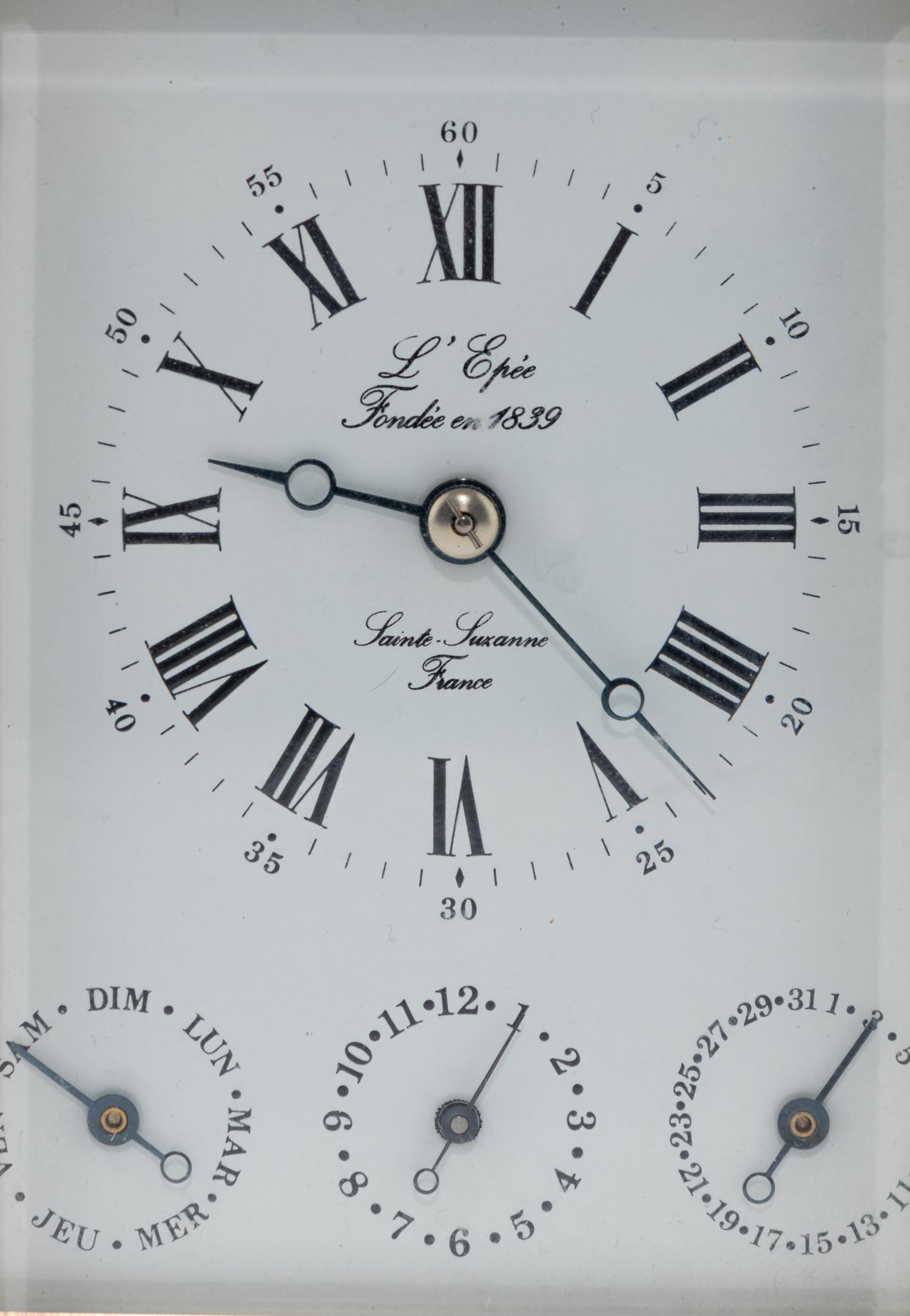 A L'Epee Brass Carriage Clock