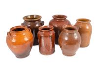 Six Redware Jars