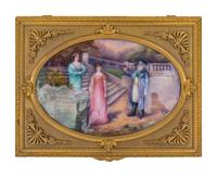 A French Gilt Bronze and Enameled Table Casket