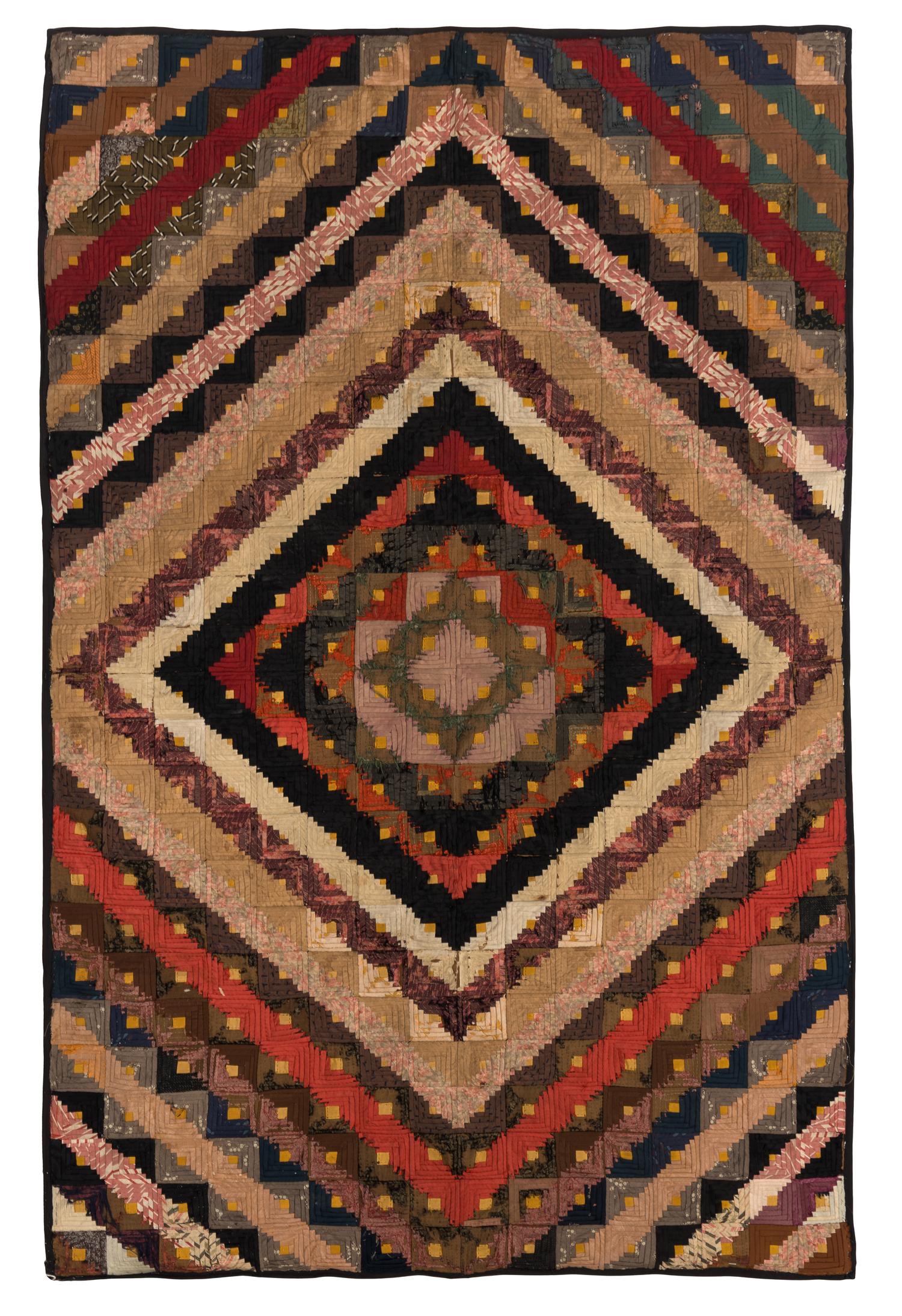 A Frame-Stretched "Log Cabin" Quilt