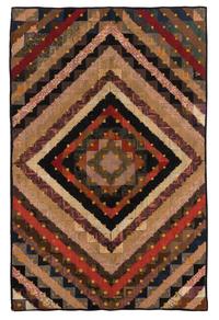 A Frame-Stretched "Log Cabin" Quilt