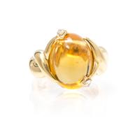 An 18 Karat Yellow Gold, Citrine and Diamond Ring, Chanel, 8.10 dwts.