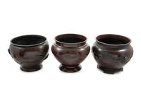 Three Japanese Bronze Jardinières