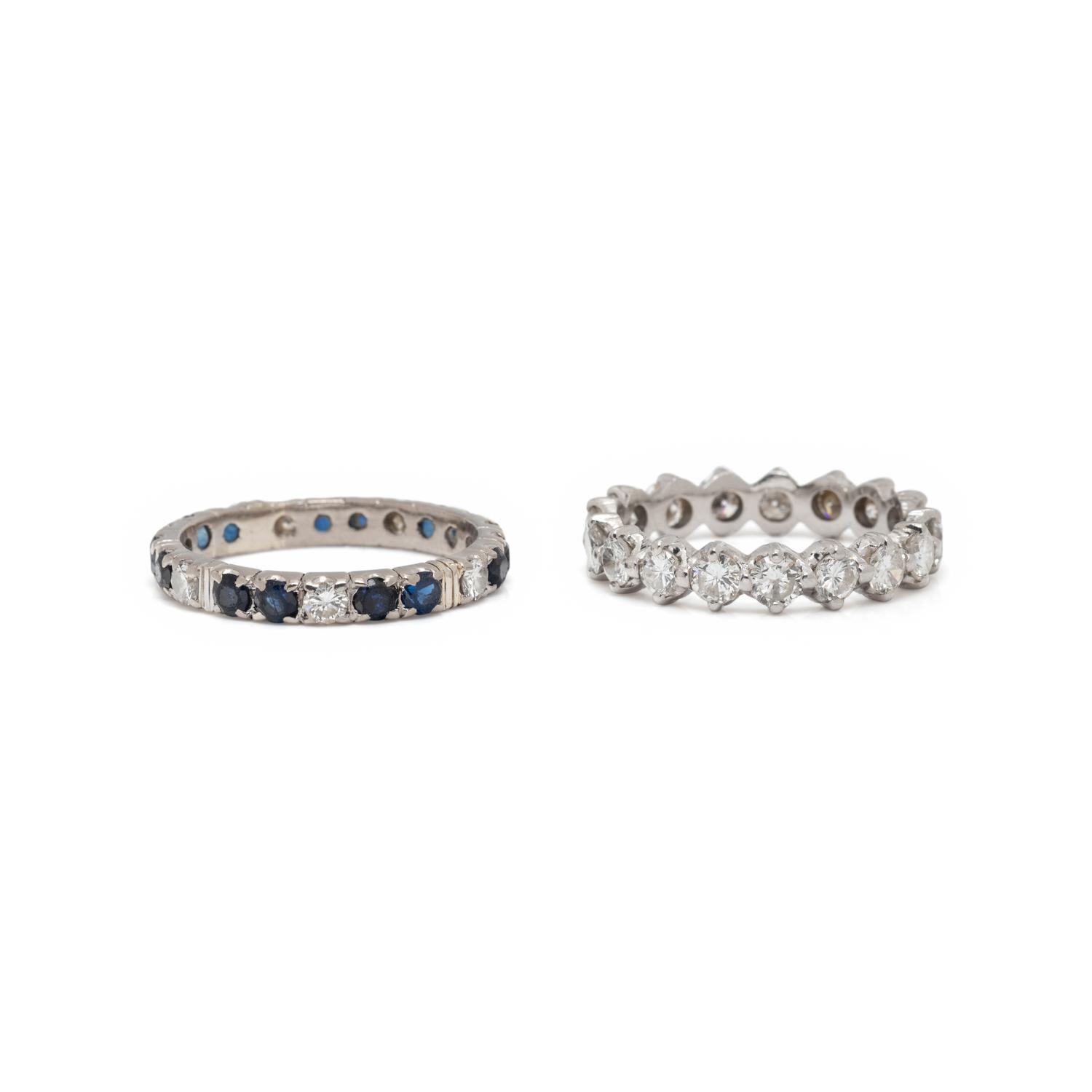 COLLECTION OF DIAMOND AND SAPPHIRE ETERNITY BANDS
