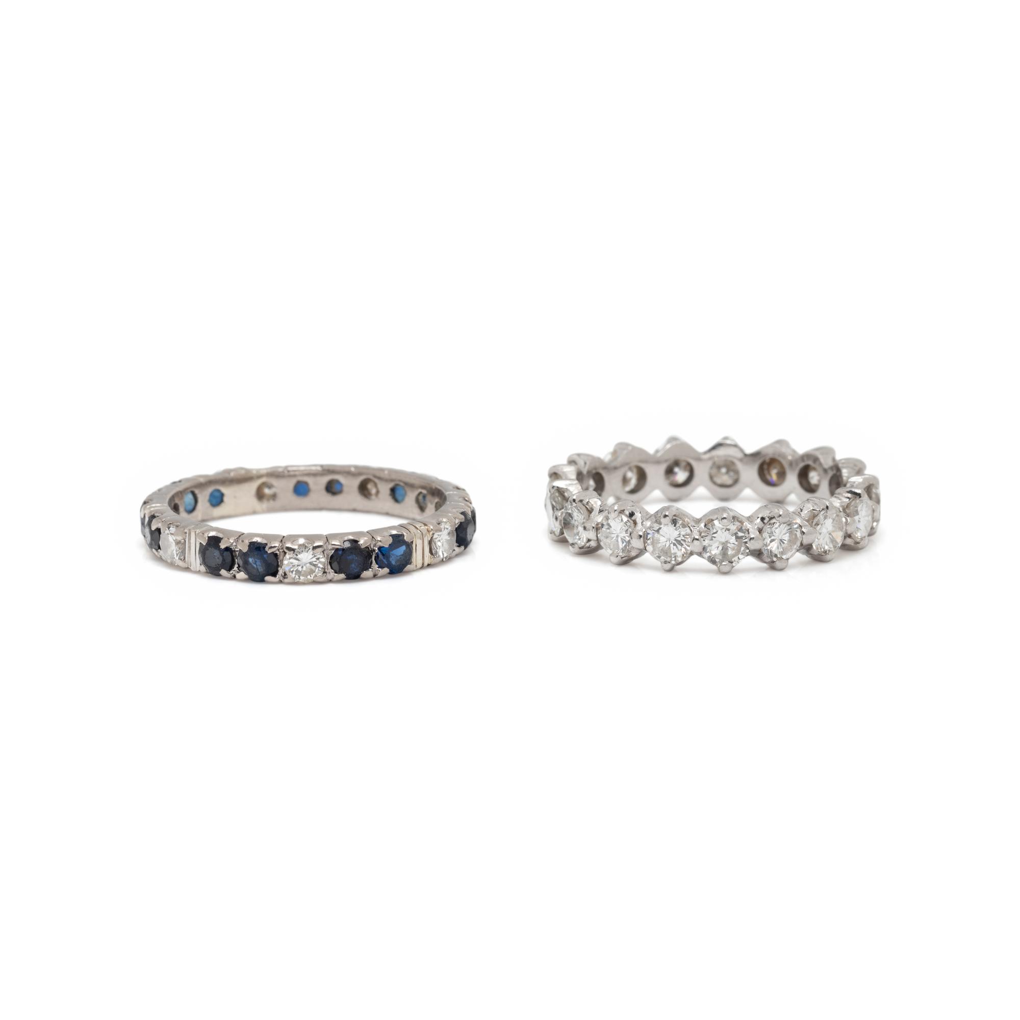 COLLECTION OF DIAMOND AND SAPPHIRE ETERNITY BANDS