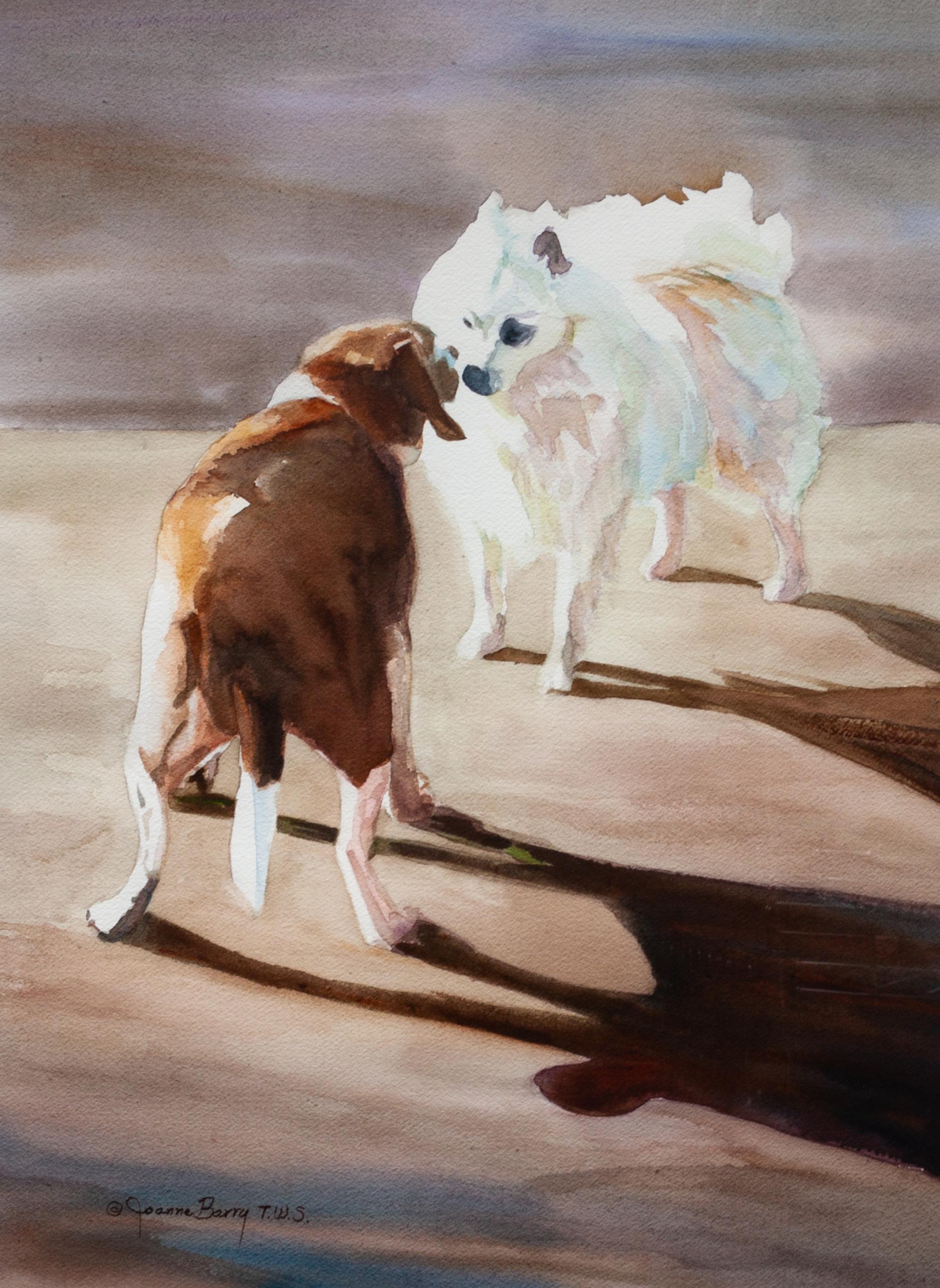 Four Works of Art depicting Beagles Largest: 21 x 15 3/4 inches.
