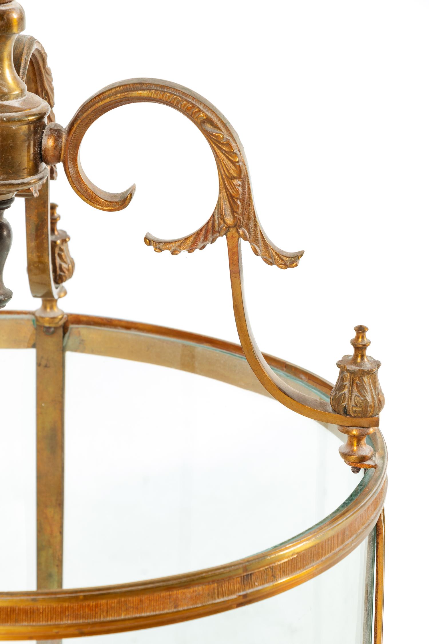 A Continental Brass Hall Lantern