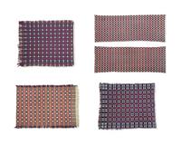 A Group of Five Woven Wool and Cotton Coverlets and Coverlet Panels, Pennsylvania, 19th Century