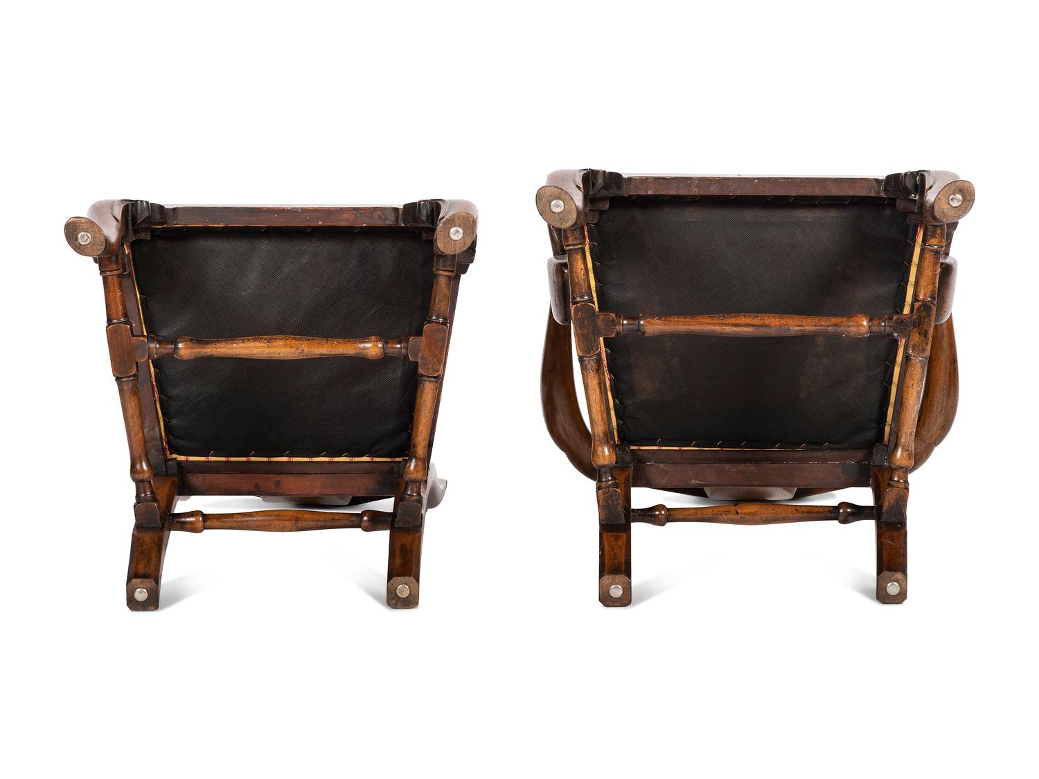 A Set of Queen Anne Style Walnut Chairs