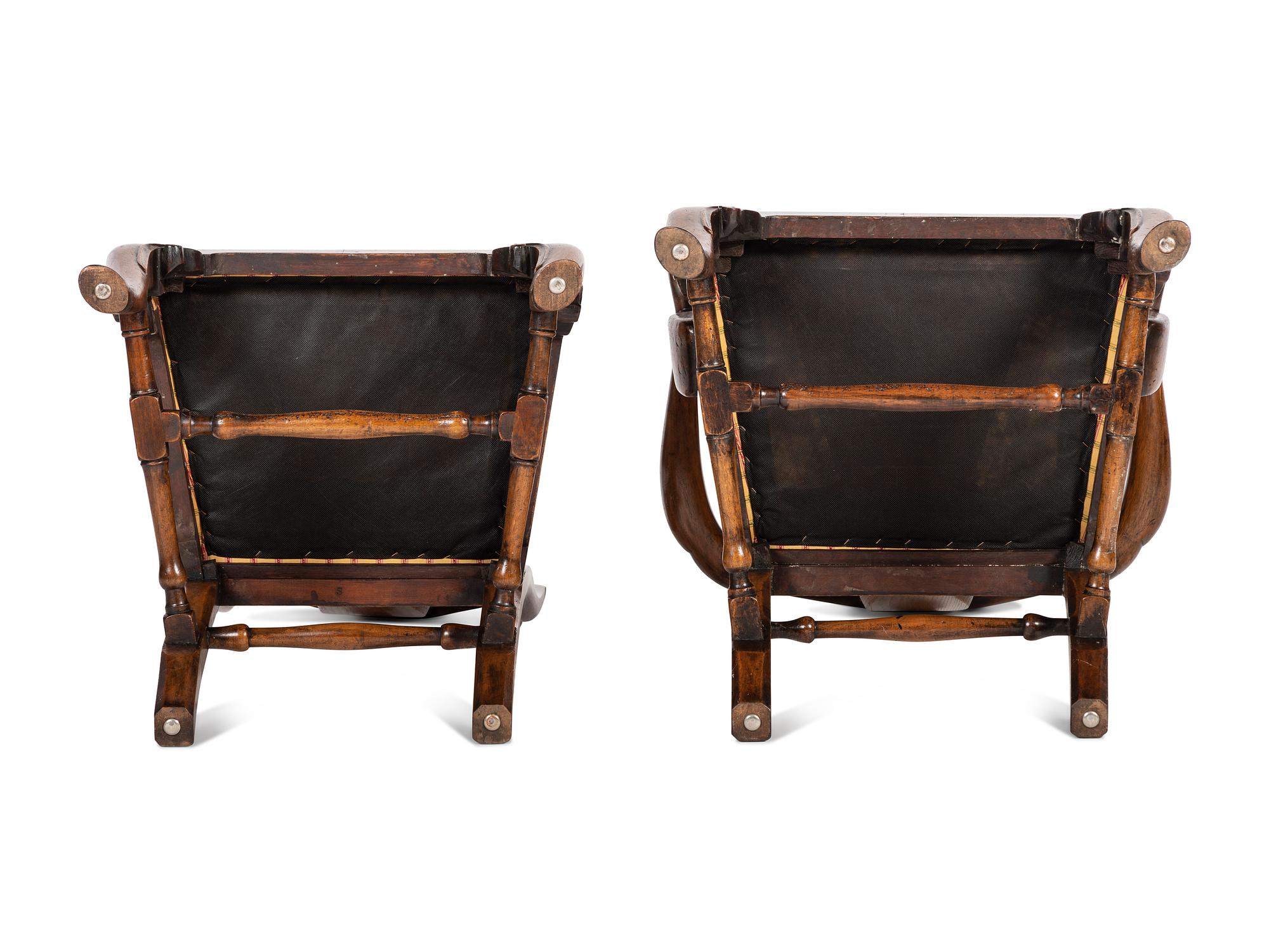 A Set of Queen Anne Style Walnut Chairs