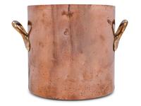 A French Copper Stock Pot with Brass Handles