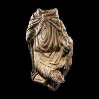 A Roman Marble Fragment of a Seated Offical