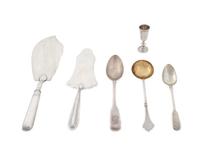 A Group of Russian Silver Flatware
