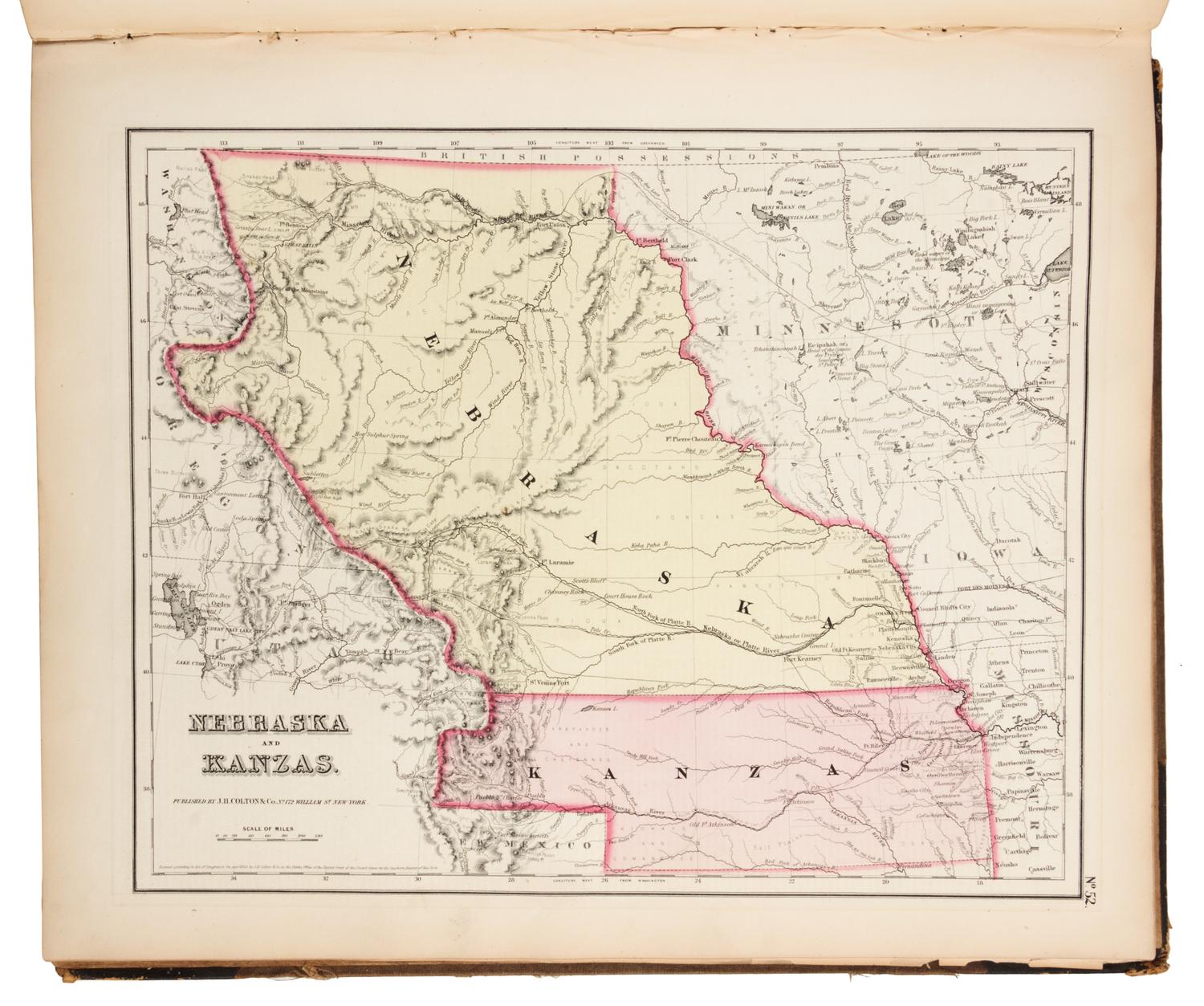 COLTON, George Woolworth (1827-1901). Colton's General Atlas. New York: J. H. Colton and Company, 1857.