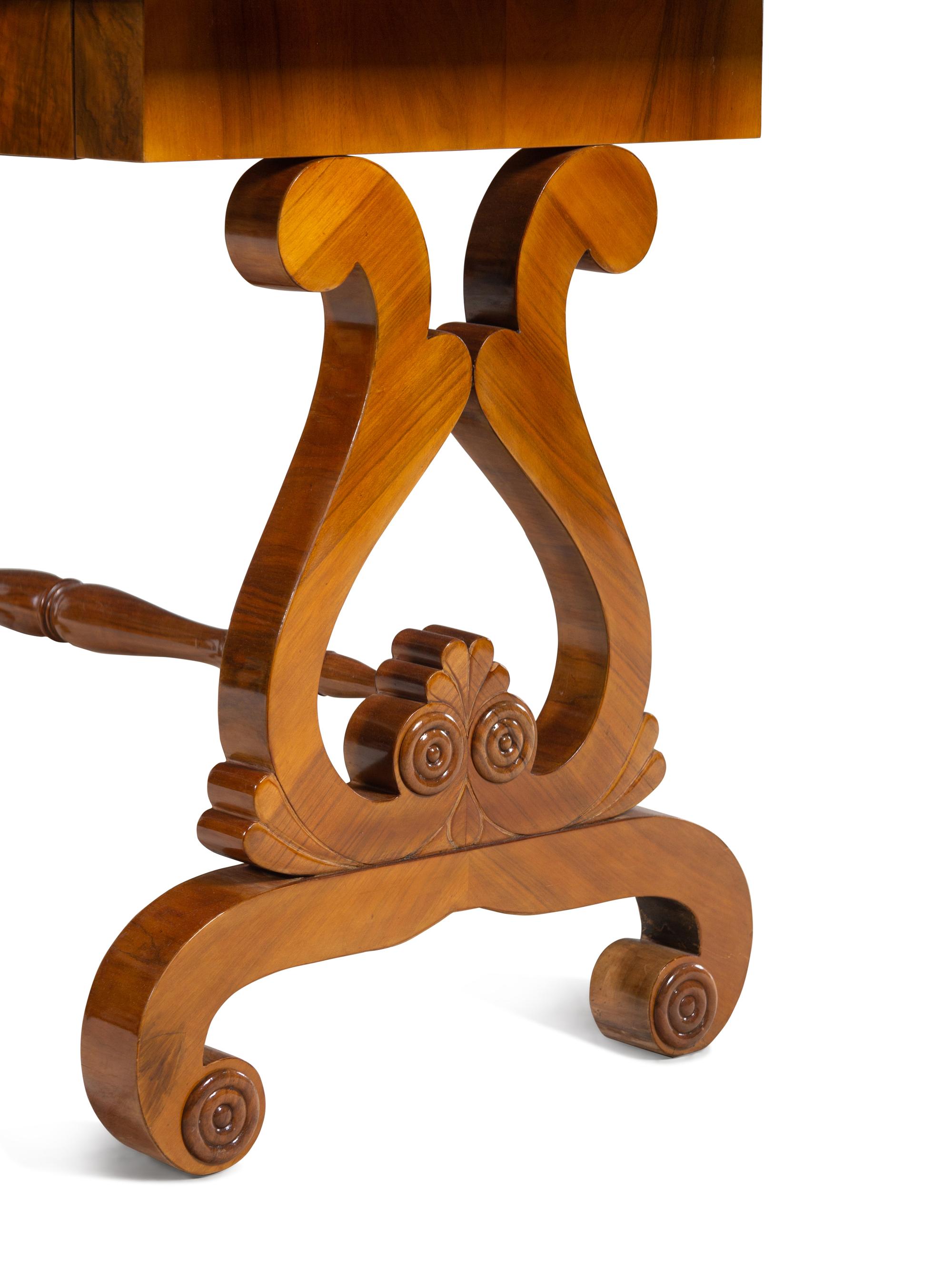 A German or Austrian Walnut Writing Table