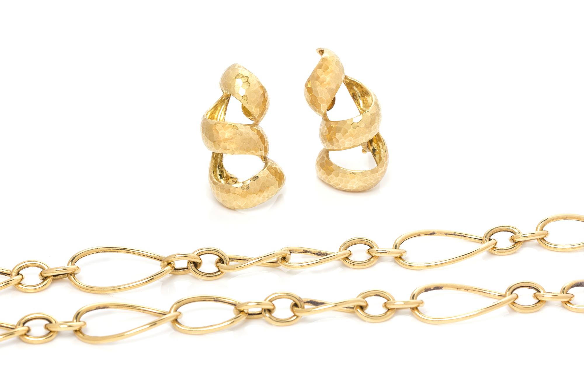 A Collection of 18 Karat Yellow Gold Jewelry, 26.00 dwts.