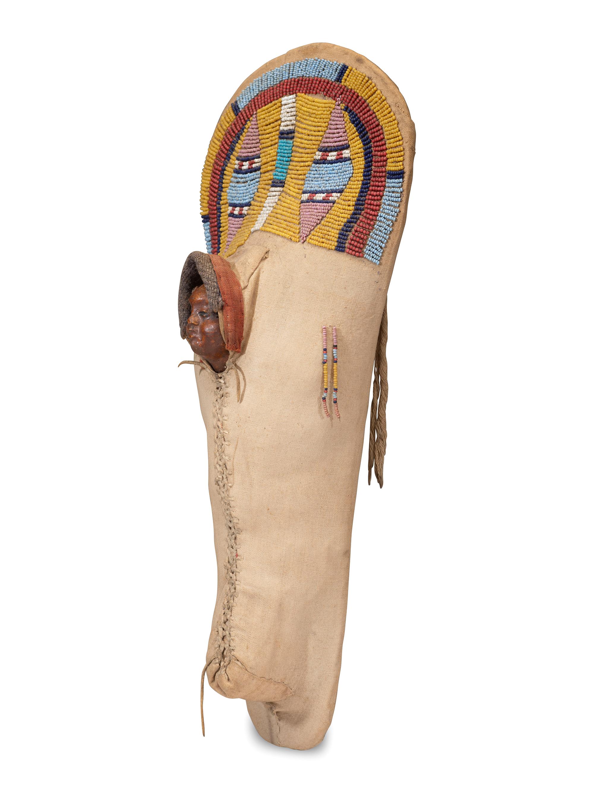Bannock Beaded Hide Doll Cradle