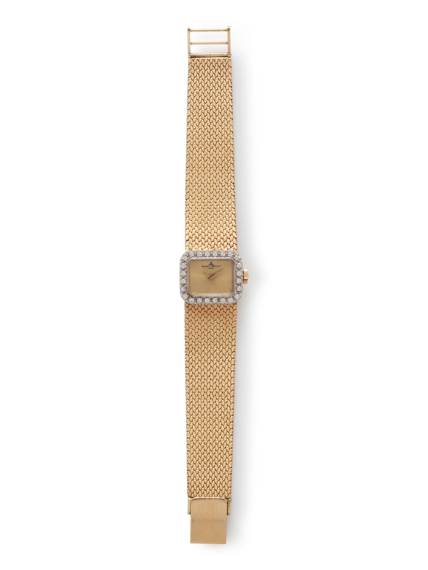 BAUME & MERCIER, 14K YELLOW GOLD AND DIAMOND WATCH