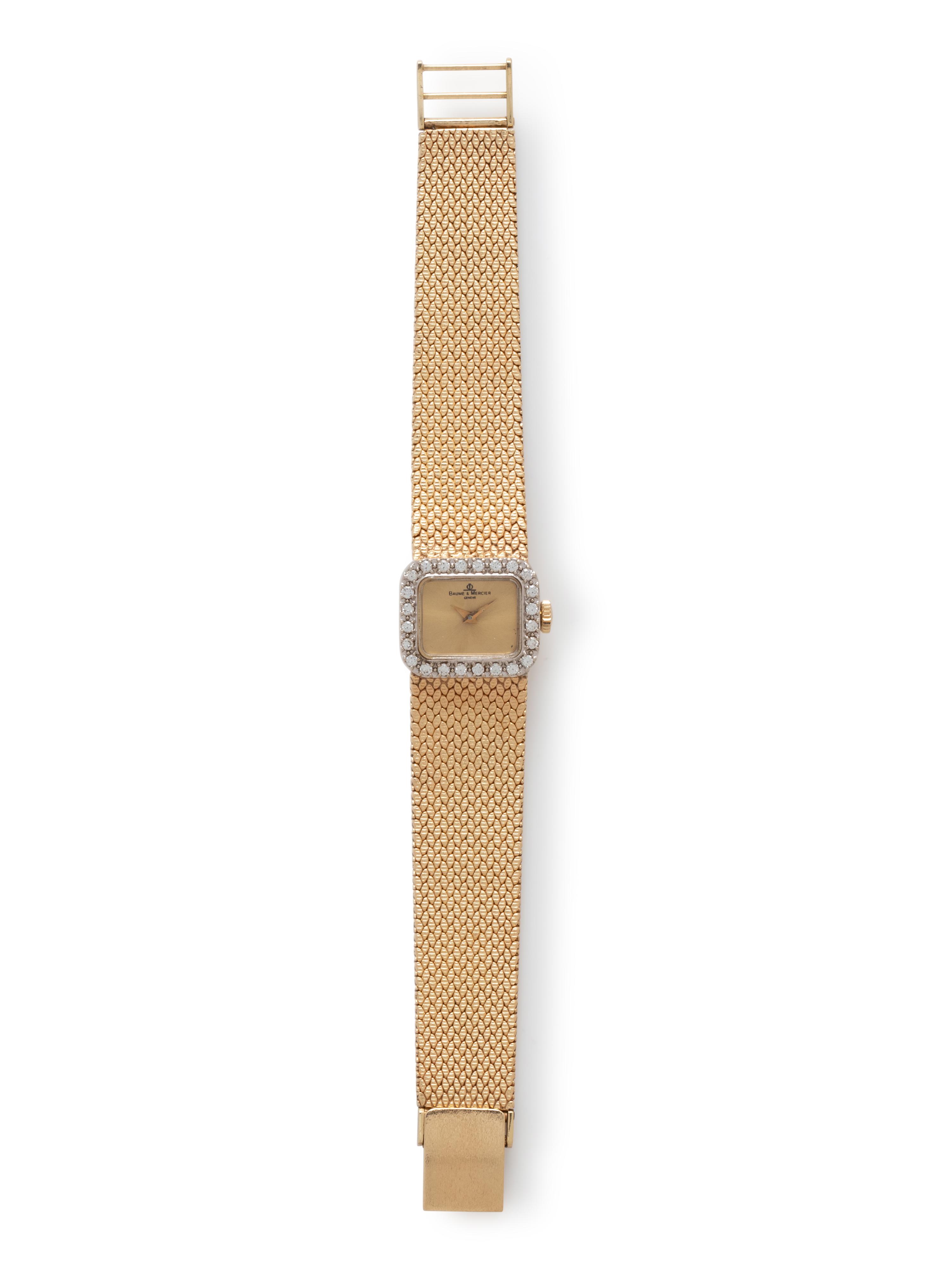 BAUME & MERCIER, 14K YELLOW GOLD AND DIAMOND WATCH