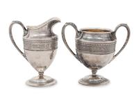 A Wedgwood Silver Creamer and Sugar Set