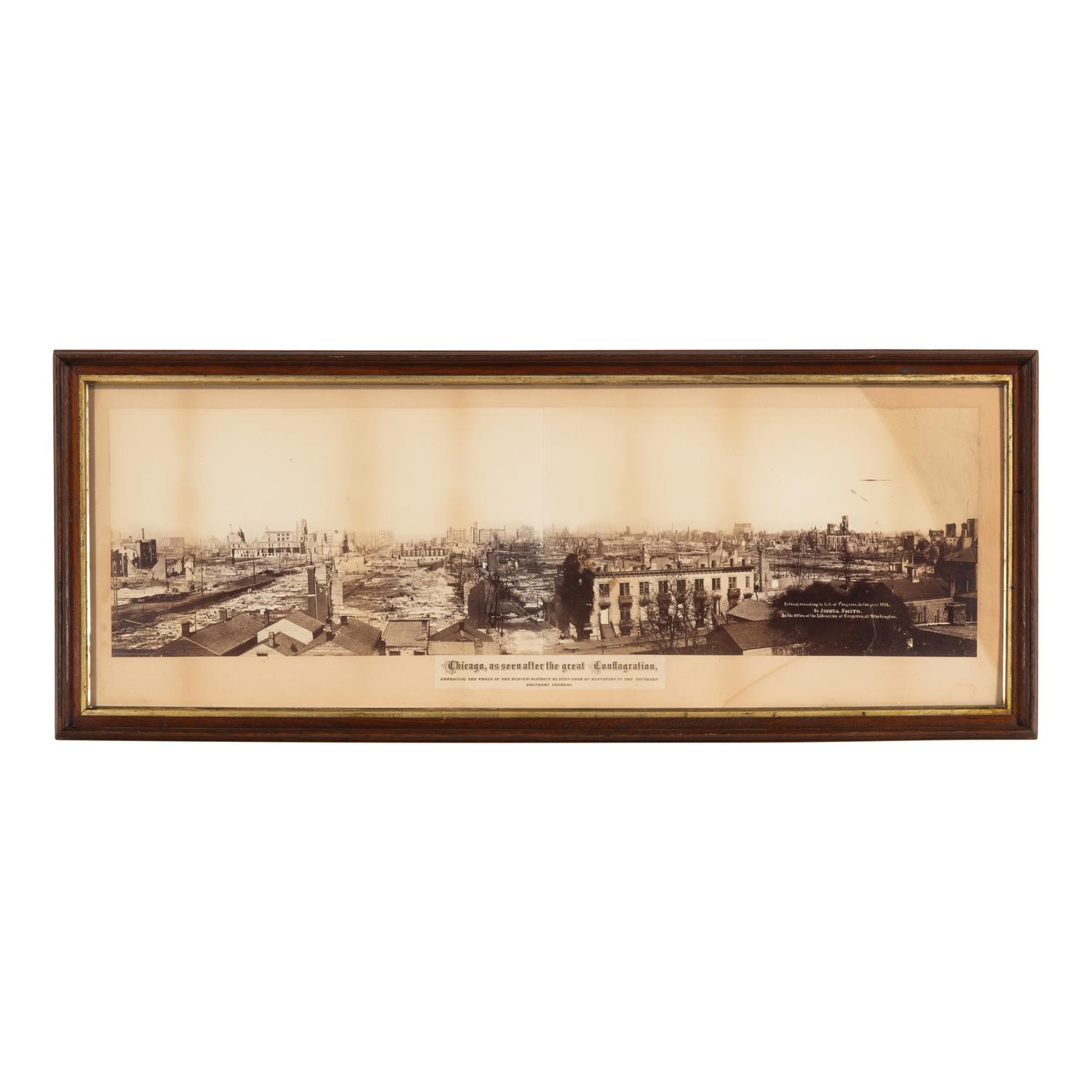 [Chicago Fire]. Smith, Joshua (1818-1891), photographer. Chicago, as seen after the great Conflagration . Washington, 1871.