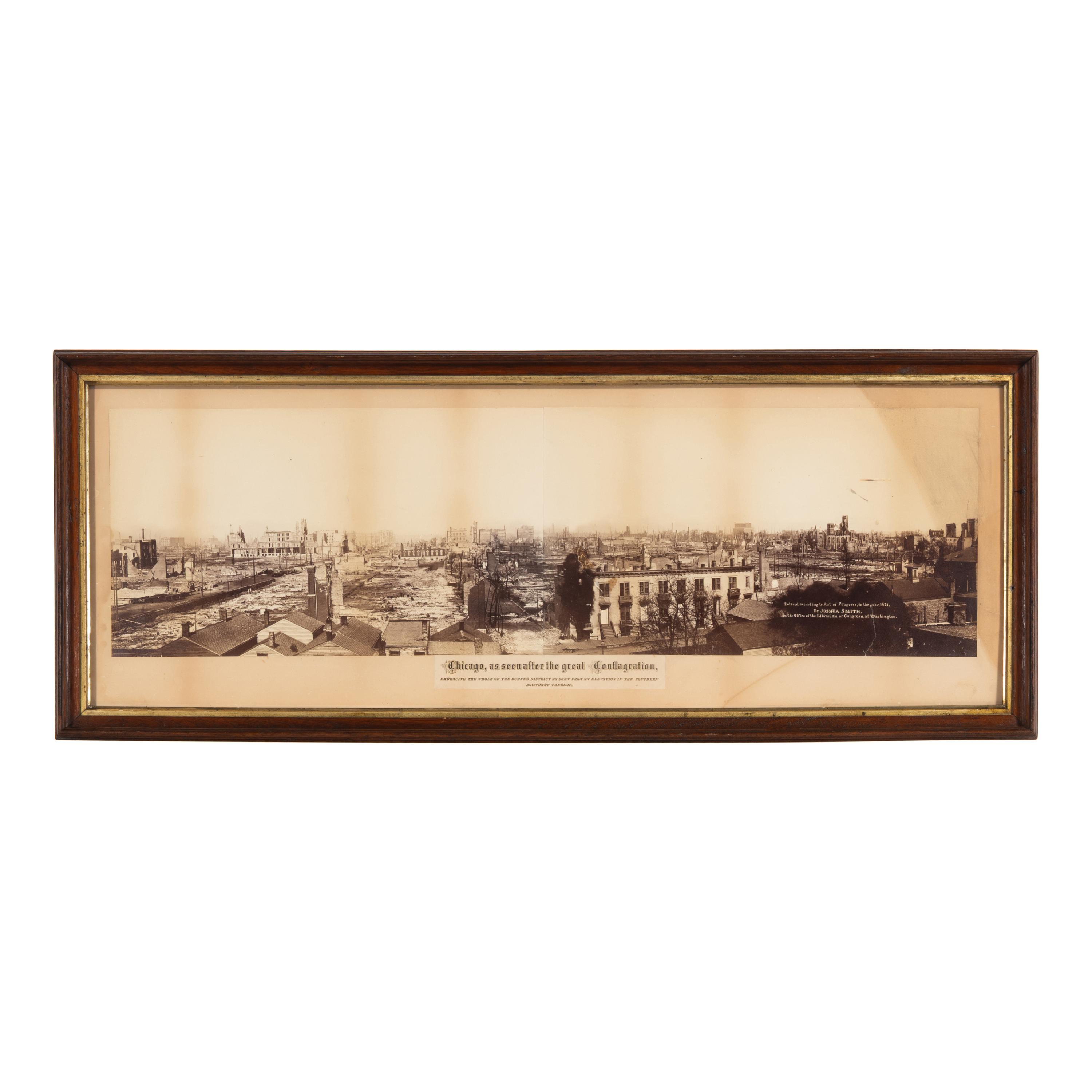 [Chicago Fire]. Smith, Joshua (1818-1891), photographer. Chicago, as seen after the great Conflagration . Washington, 1871.