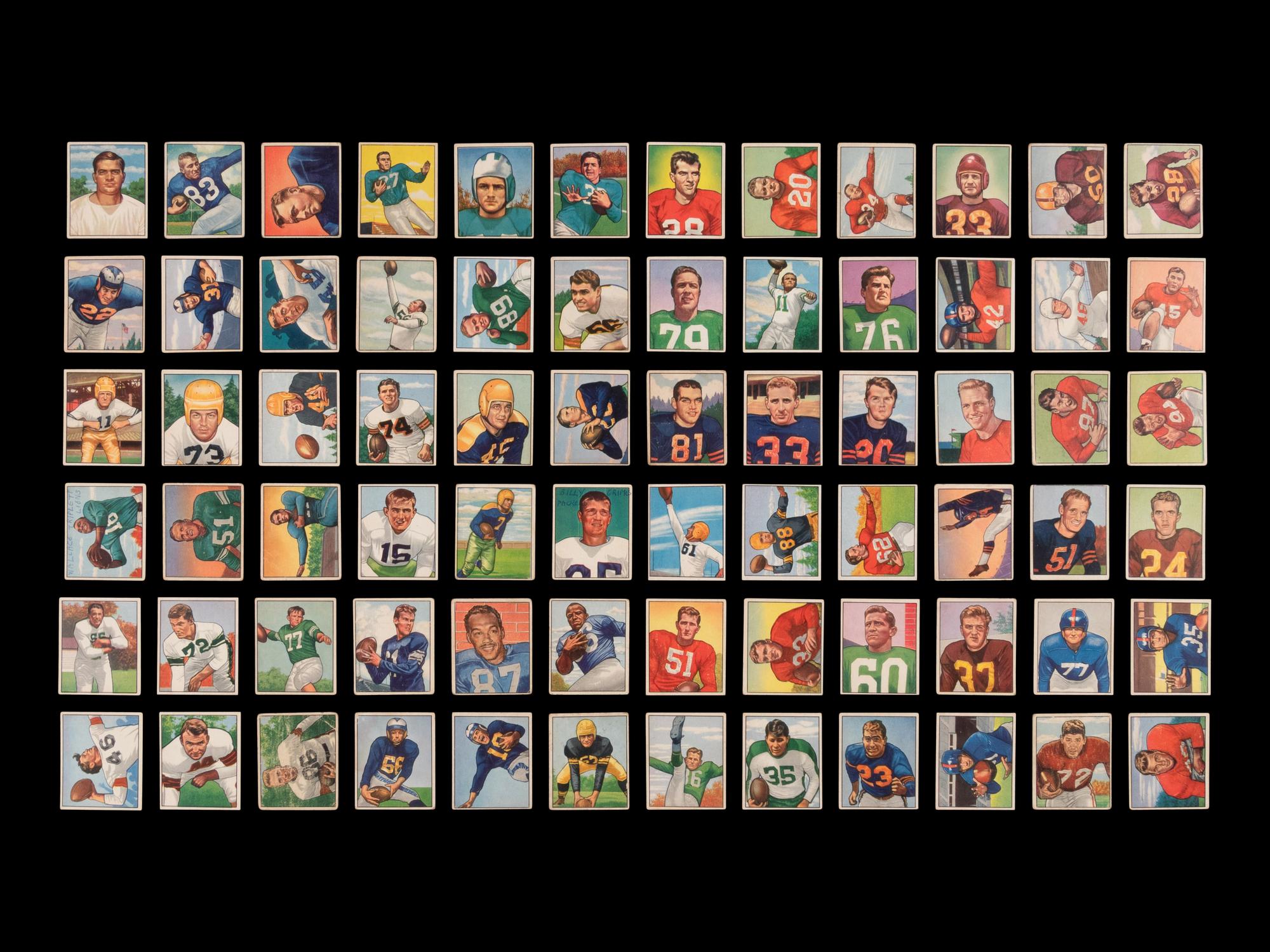 A Complete Set of 1950 Bowman Football Cards (144/144)