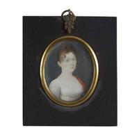 Attributed to John Marrass (French, active first quarter 19th century) Pair of portrait miniatures: Eliza Bussey (1783-1841) and Charles Davi
