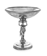 An American Silver Center Bowl, Gorham Mfg. Co. for Tiffany & Co., Providence, RI, 1871, the Greek meander decorated rim above the cary