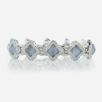 A David Yurman Quatrefoil Diamond and Chalcedony Bracelet