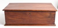 A Mahogany Workbox Height 6 x width 17 7/8 x depth 9 3/4 inches.