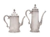 A Mexican Silver Teapot and Coffee Pot
