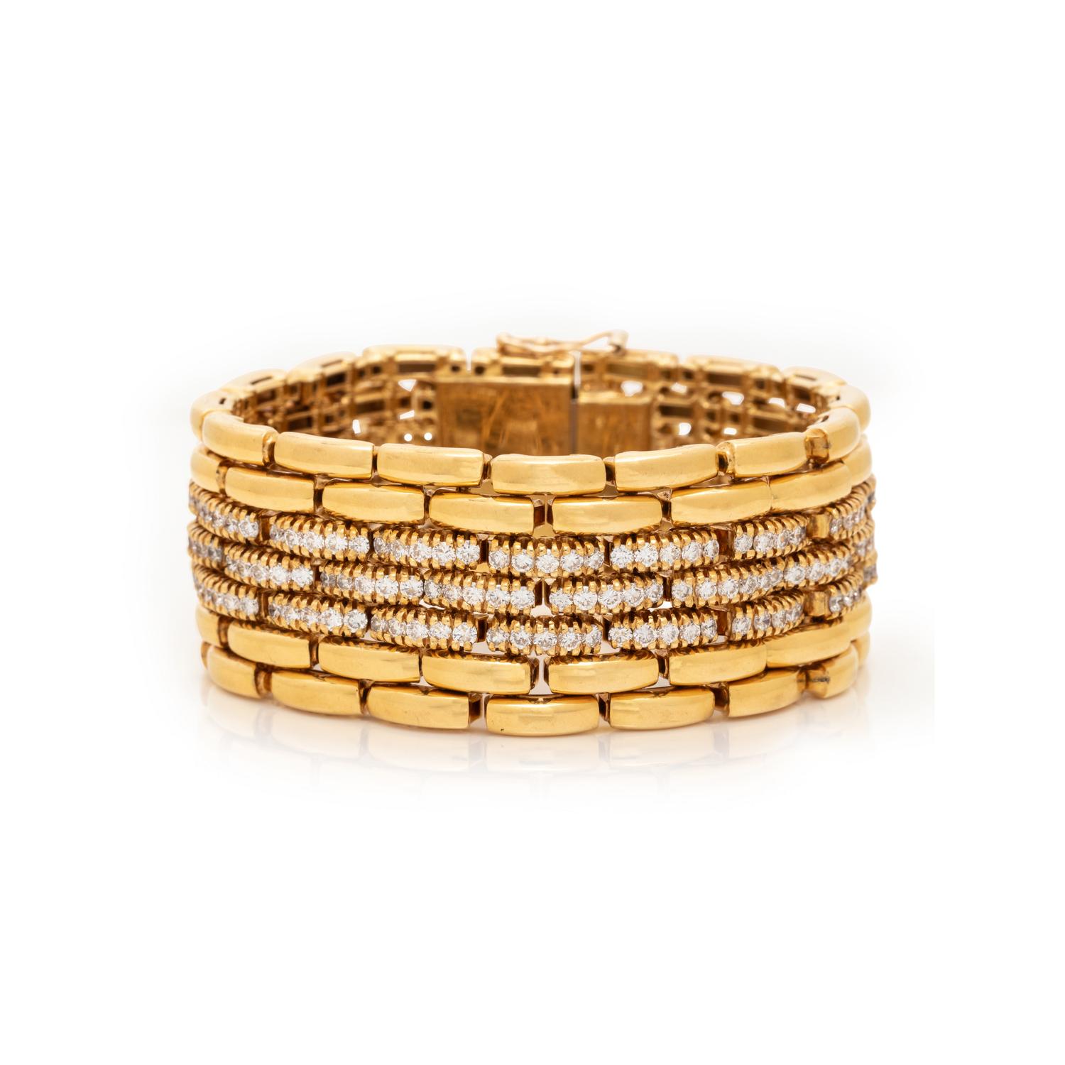 YELLOW GOLD AND DIAMOND BRACELET