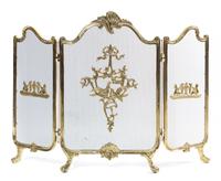 A Louis XV Style Brass Firescreen Height 29 1/2 inches.