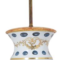 A Pair of Bohemian Enameled White Overlay Glass Baluster Vases