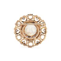 MOONSTONE, SAPPHIRE AND DIAMOND BROOCH