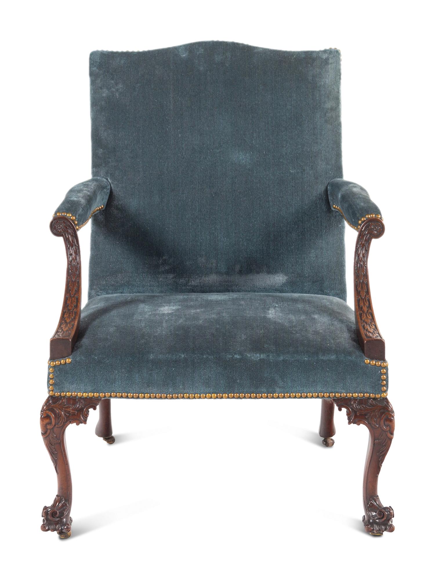 A George II Mahogany Library Armchair