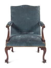 A George II Mahogany Library Armchair