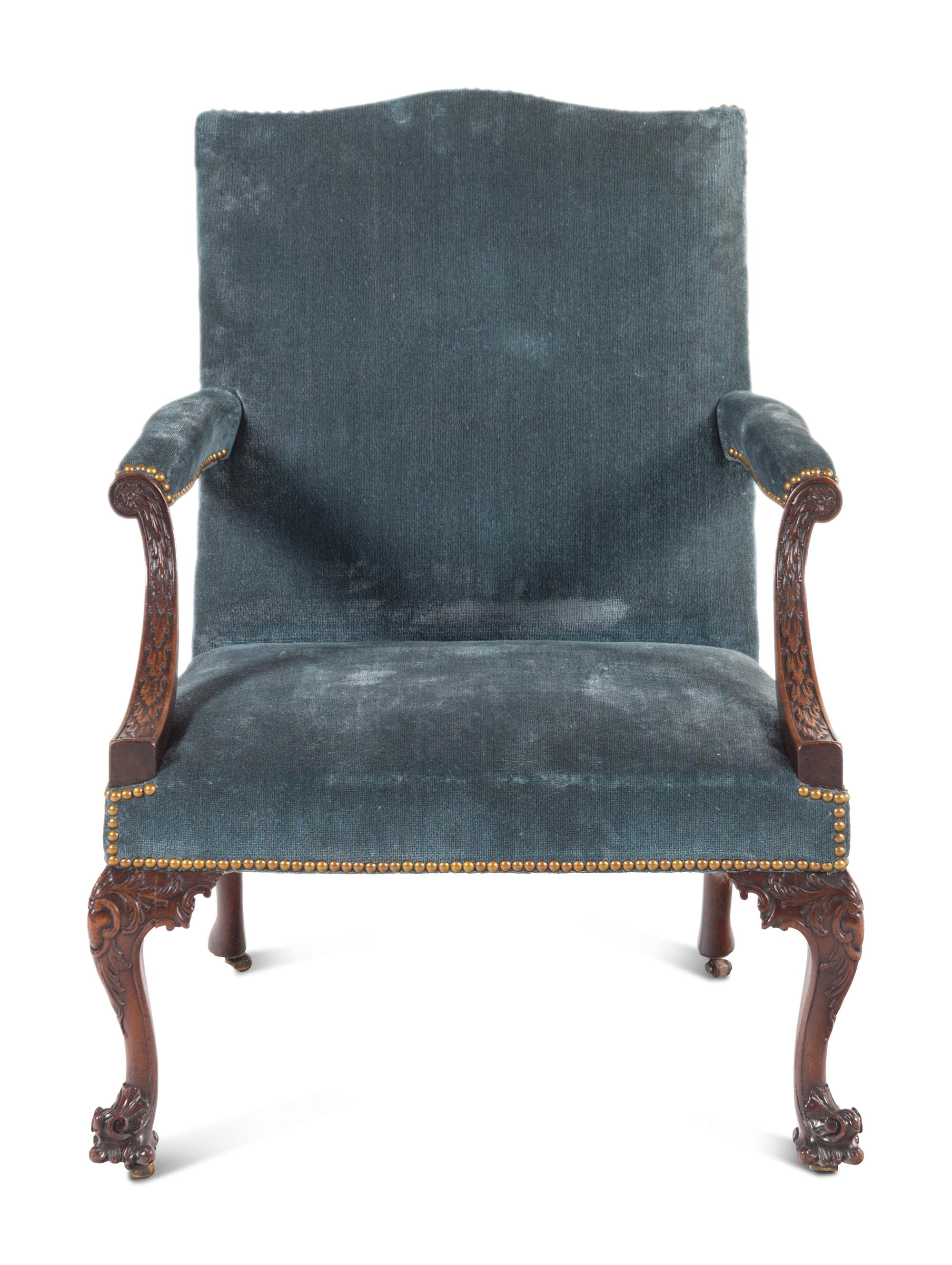 A George II Mahogany Library Armchair