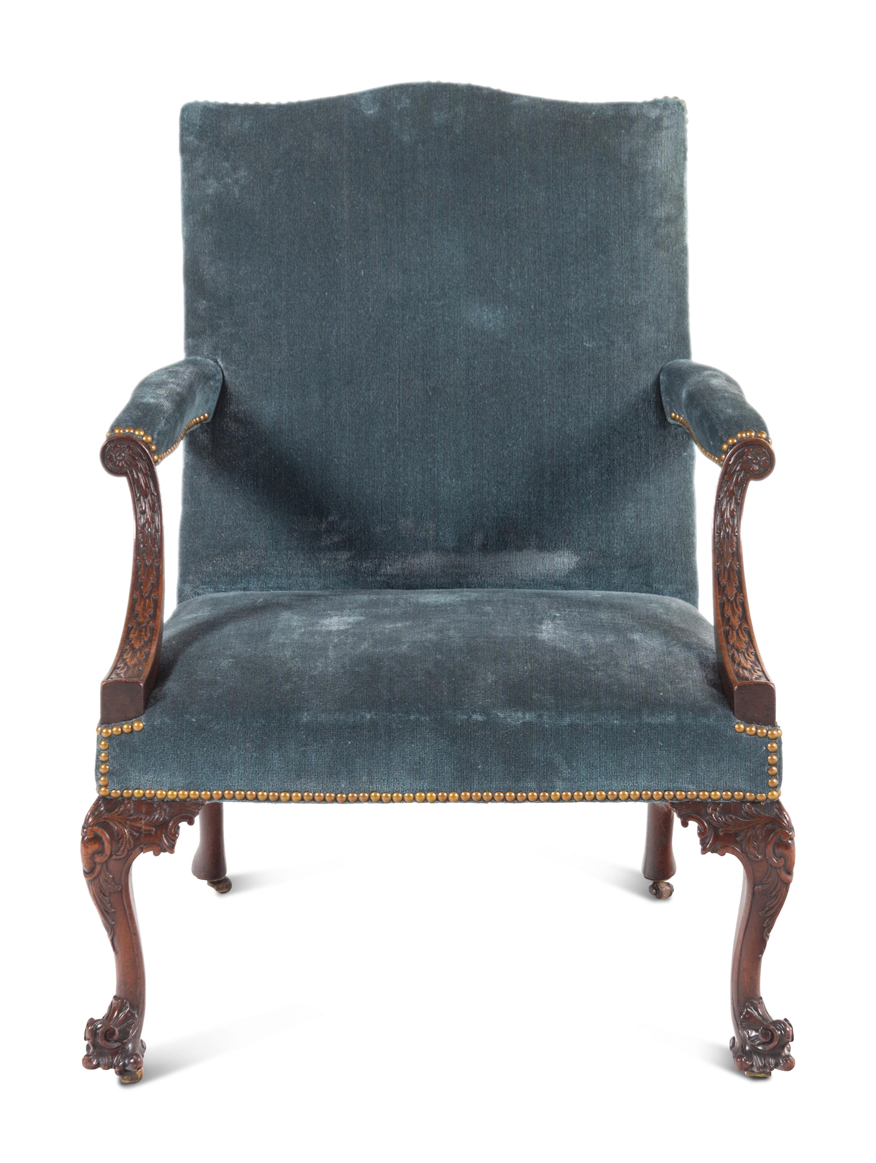 A George II Mahogany Library Armchair