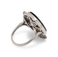 COLLECTION OF WHITE GOLD, PLATINUM, ONYX AND DIAMOND JEWELRY