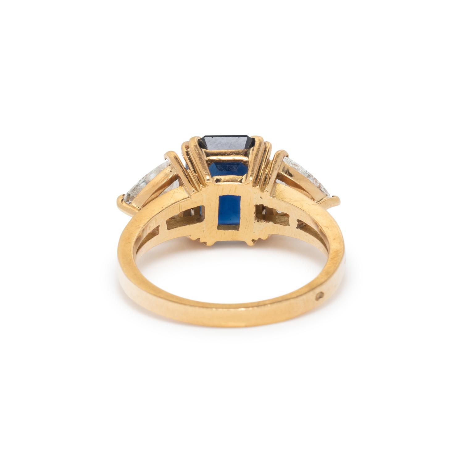 FRENCH, SAPPHIRE AND DIAMOND RING