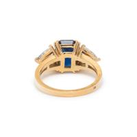 FRENCH, SAPPHIRE AND DIAMOND RING