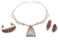 Navajo Silver and Coral Jewelry